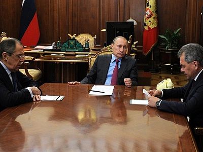 Совещание Путина, Лаврова и Шойгу. Источник - kremlin.ru