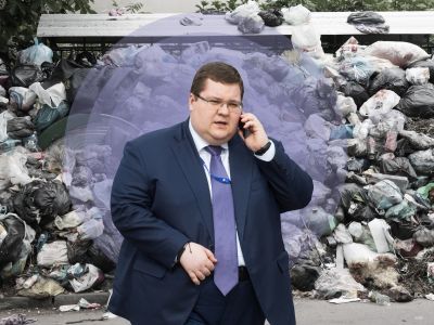 Игорь Чайка и мусор. Фото: life.ru