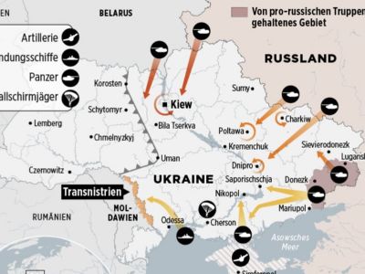 План "вторжения" России в Украину. Фото: Bild 
