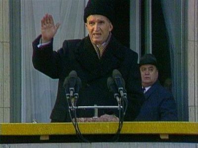 Николае Чаушеску на последнем митинге в своей жизни, 21.12.1989. Фото: eska.livejournal.com