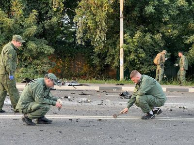 На месте гибели Дугиной. Фото: СК РФ по Московской области