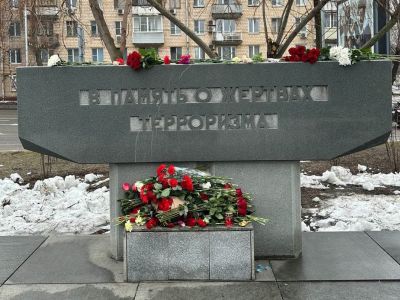 Народный мемориал в память жертв "Крокуса", Москва, 23.03.24. Фото: t.me/sotaproject