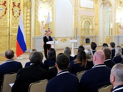 Путин на встрече с олимпийской сборной РФ. Источник - kremlin.ru