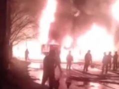 Пожар на военном объекте в Иране, ночь с 28 на 29.01.23. Скрин видео: t.me/uniannet
