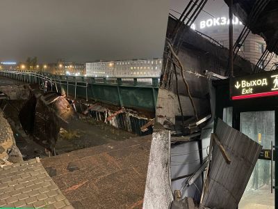 Обрушение на Ладожской вокзале. Фото: Газета.Ru Обрушение на Ладожской вокзале. Фото: Газета.Ru